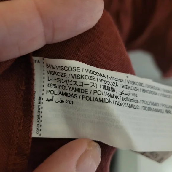 Mango Rust Ruffle Front Long Sleeve Mini Dress XS - Picture 4 of 4